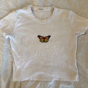 John Galt Butterfly Embroidered top